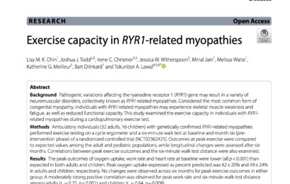 Exercise capacity in RYR1-related myopathies