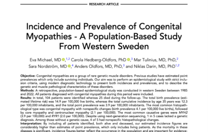 Incidence and Prevalence of Congenital Myopathies – A Population-Based Study From Western Sweden