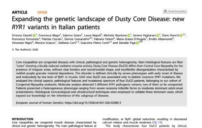 Expanding the genetic landscape of Dusty Core Disease: new RYR1 variants in Italian patients