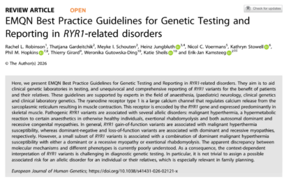 EMQN Best Practice Guidelines for Genetic Testing and Reporting in RYR1-related disorders