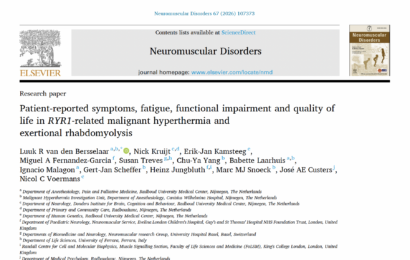 Patient-reported symptoms, fatigue, functional impairment and quality of life in RYR1-related malignant hyperthermia and exertional rhabdomyolysis
